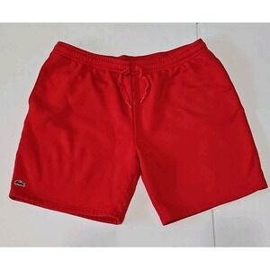 Lacoste Men's SPORT Tennis Fleece Shorts Red Regular Fit Size 3XL